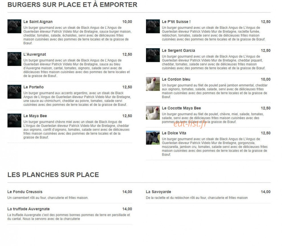 La cocotte — carte page 1