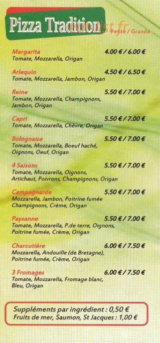 Marco Pizza — carte page 3
