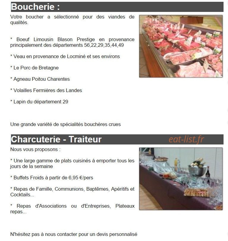 Boucherie Limousine — carte page 1