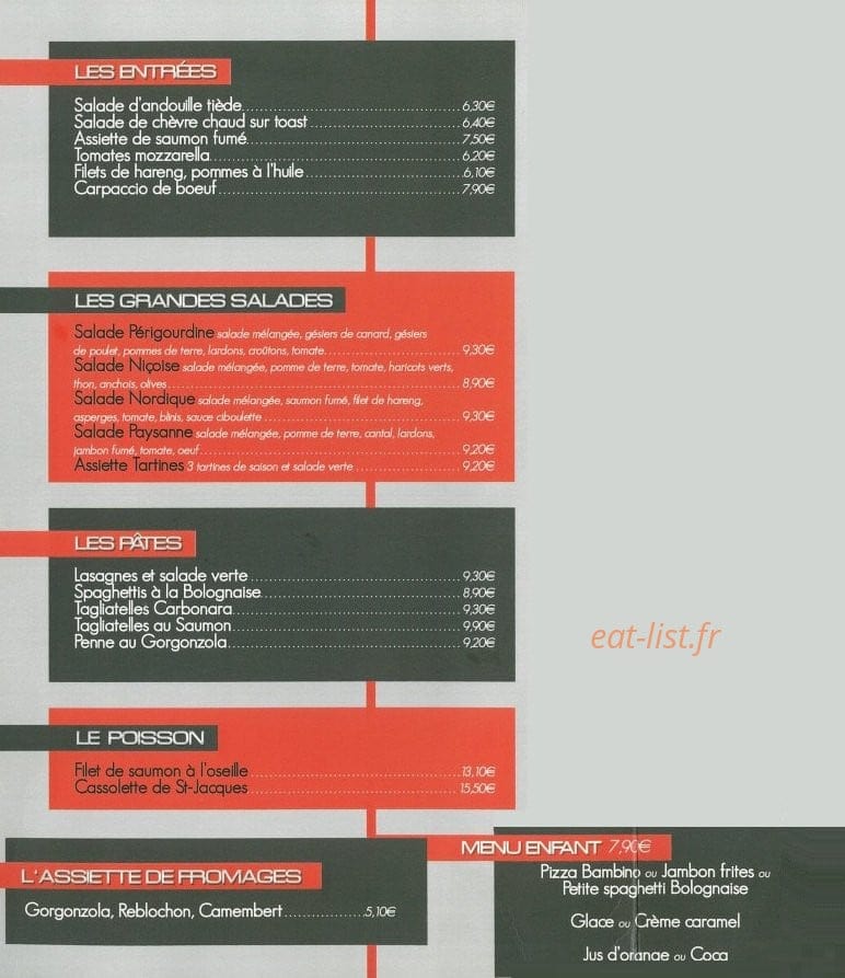 Le Churrasco — carte page 1