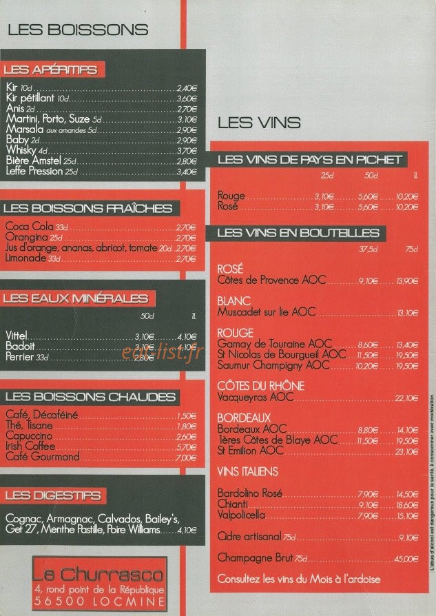 Le Churrasco — carte page 2