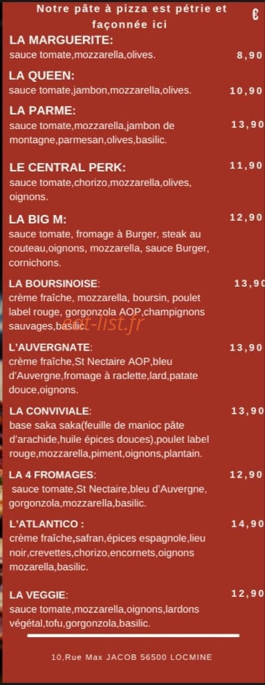 Le convivial — carte page 1