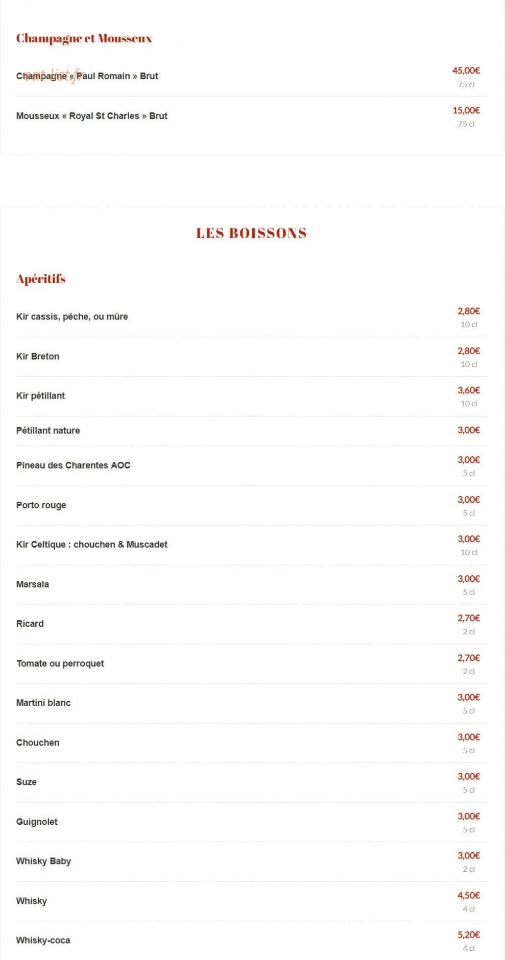 Au Vieux Pressoir — carte page 10