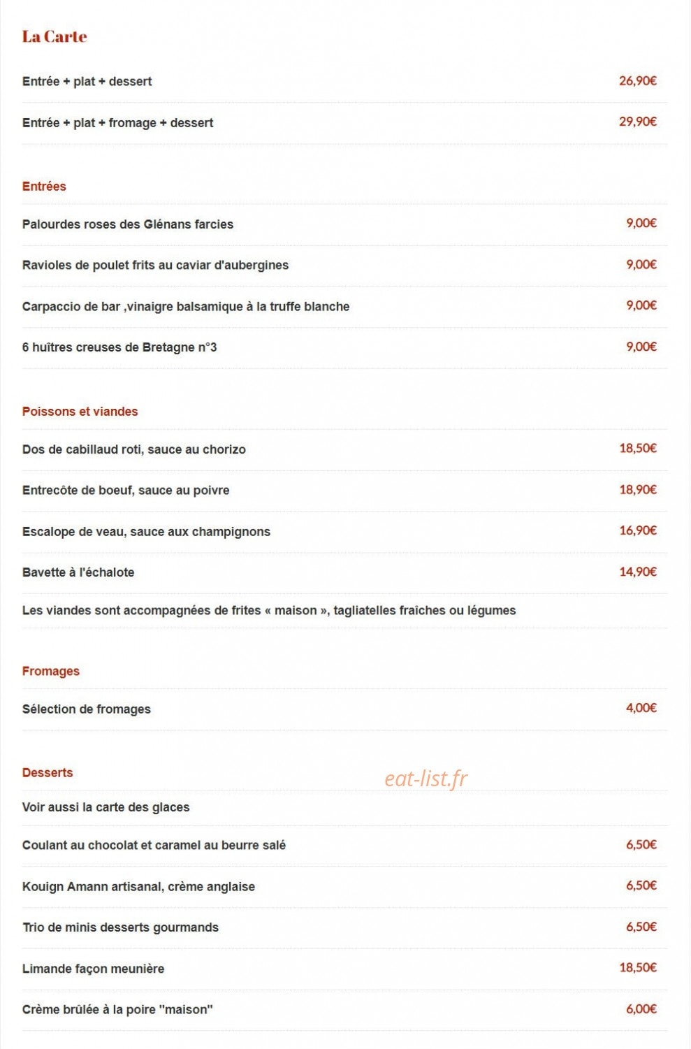 Au Vieux Pressoir — carte page 5