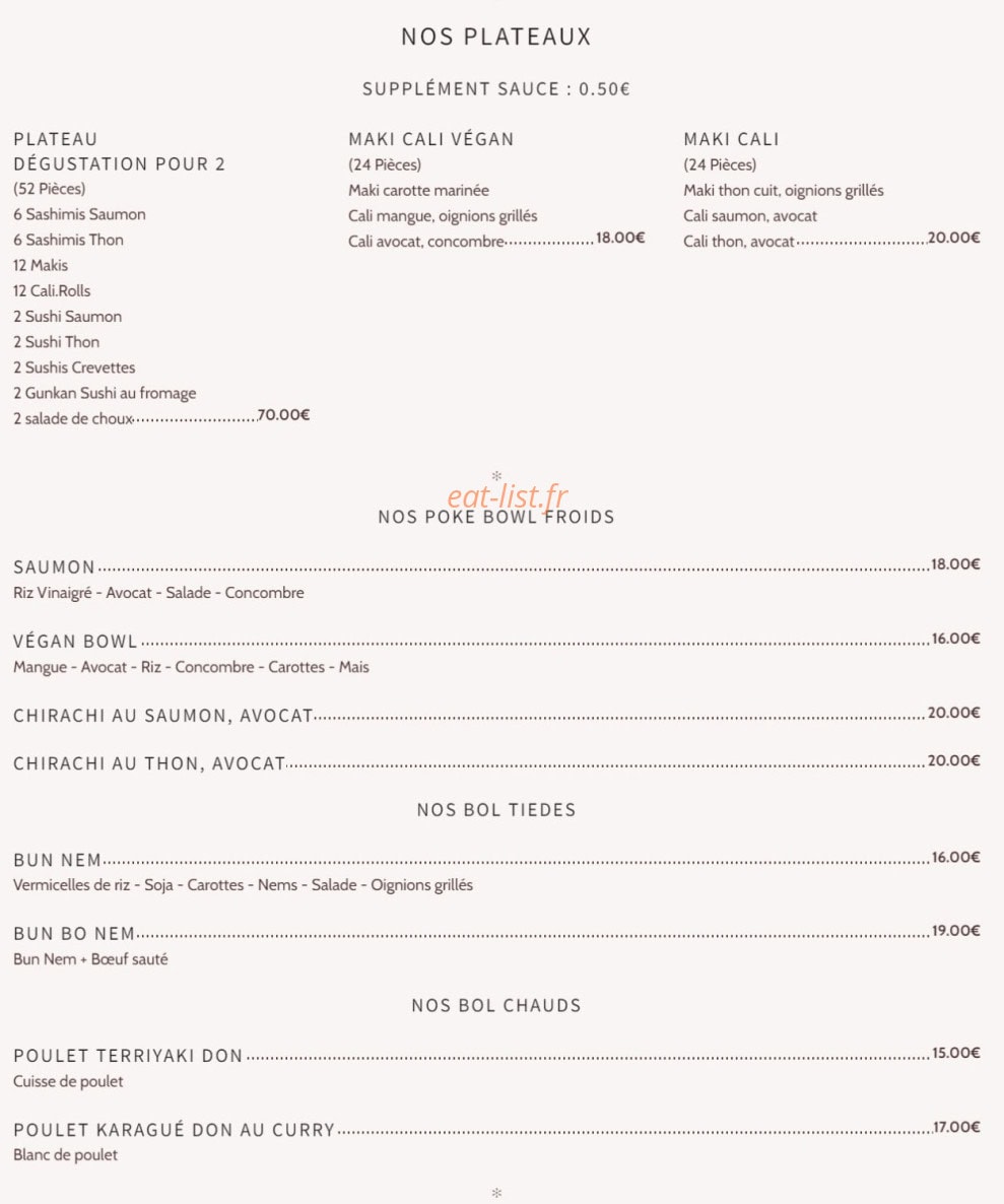 Aiko sushi — carte page 2