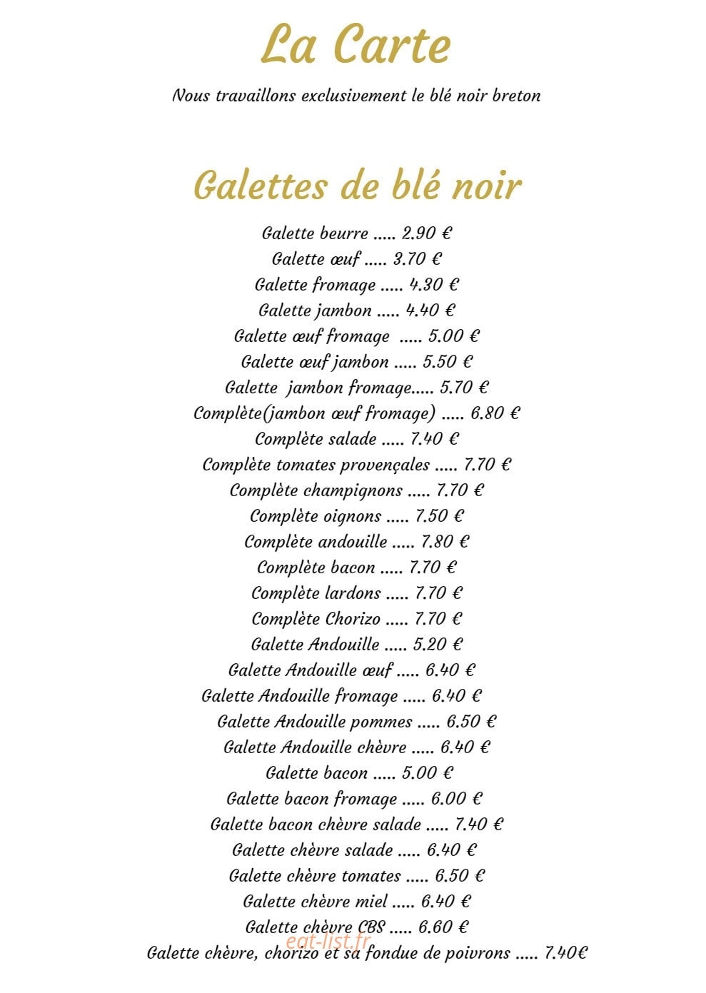 Chez Tante Phine — carte page 1