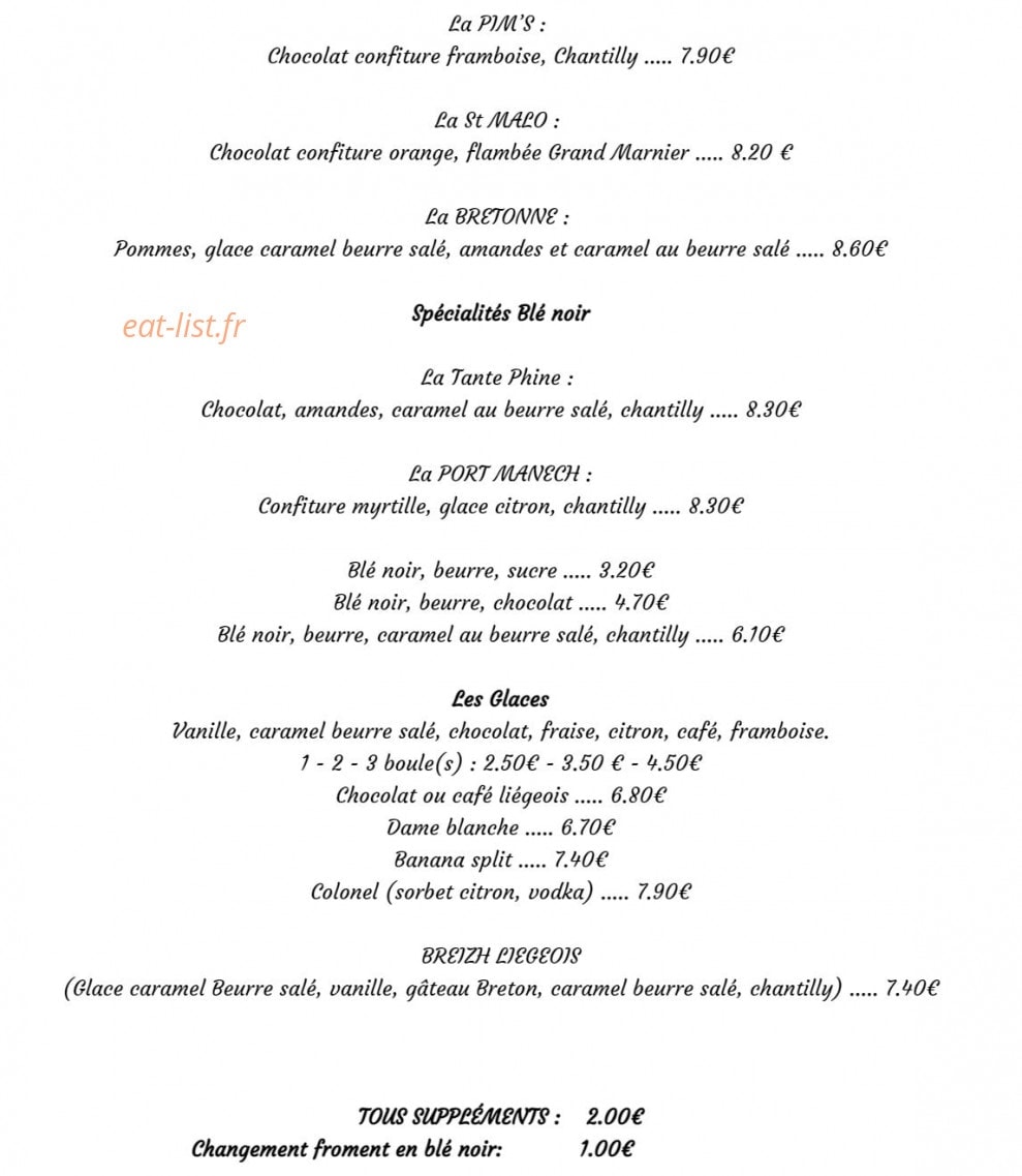 Chez Tante Phine — carte page 2