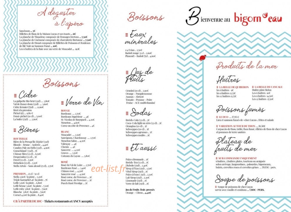 Le Bigorn'eau — carte page 2