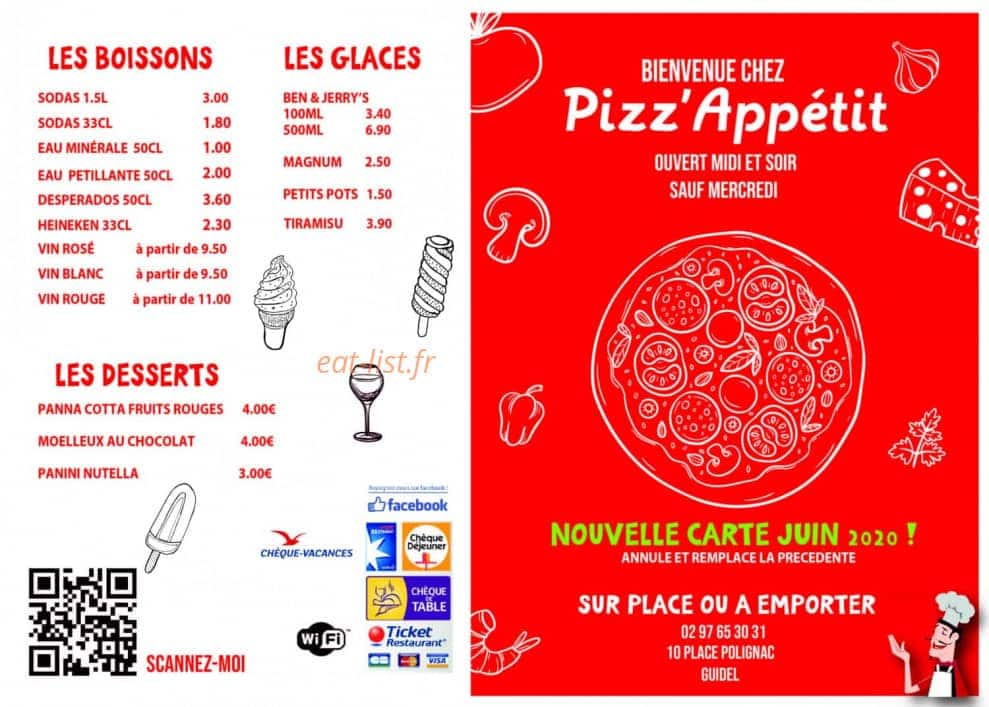 Pizz'appétit — carte page 2