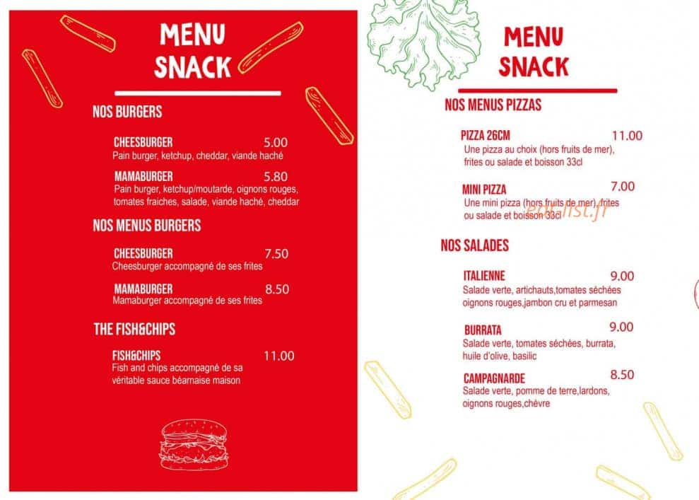 Pizz'appétit — carte page 3