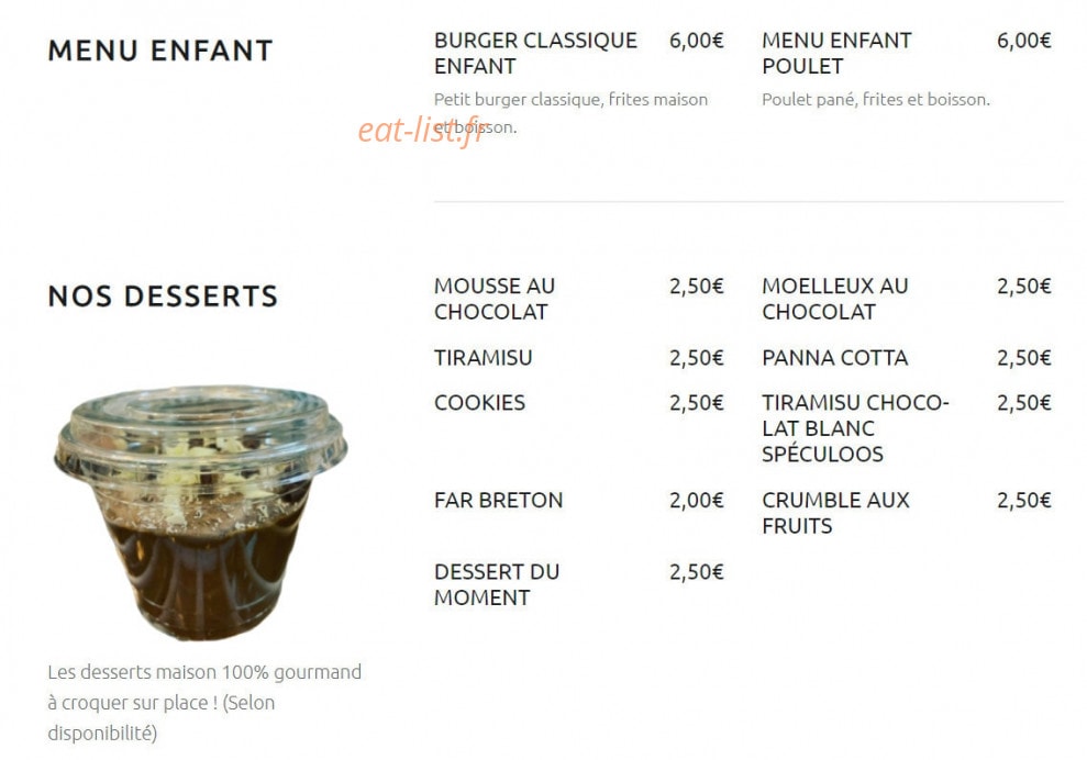Au P’ty Gourmand — carte page 2