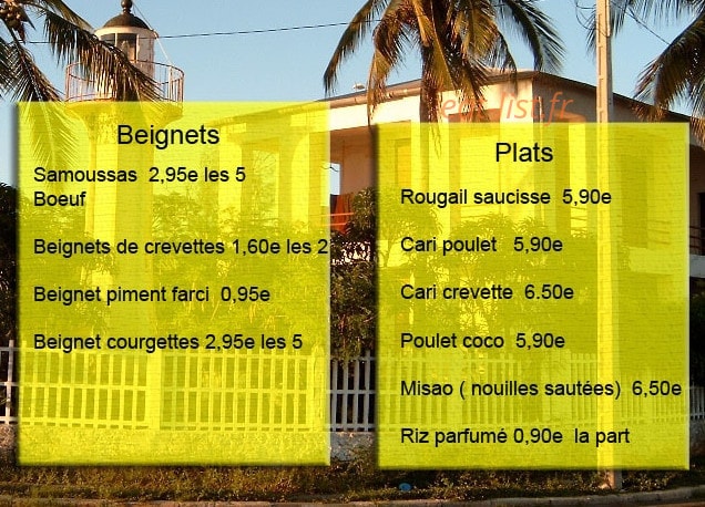 Cuisine Des Iles — carte page 1