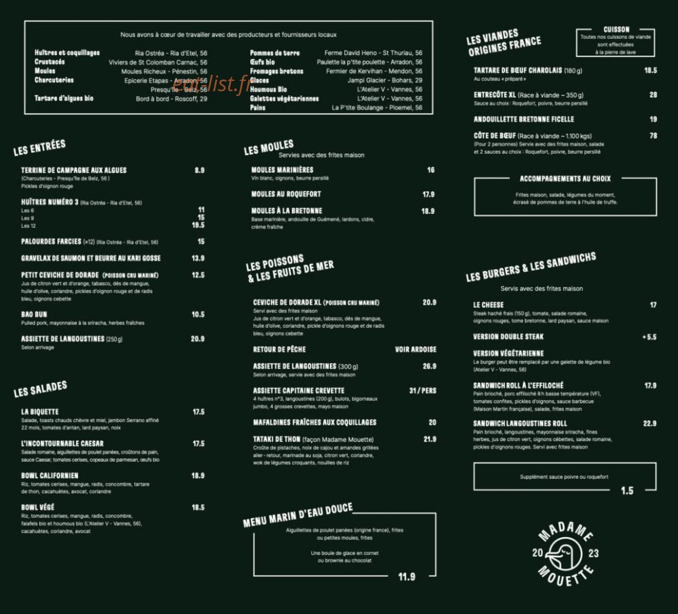 Madame Mouette — carte page 1