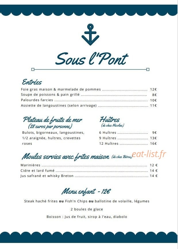 Sous L'Pont — carte page 1