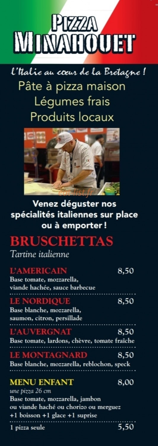 Pizza Minahouet — carte page 1