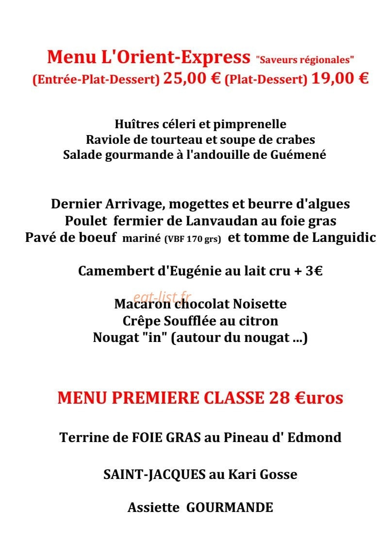 Auberge du chemin de fer — carte page 2