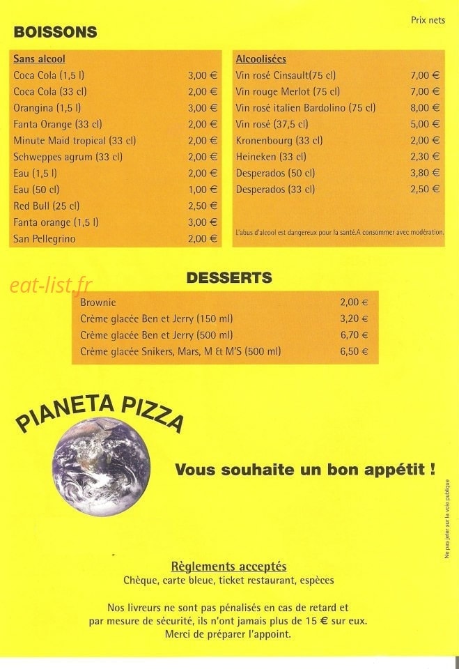 Pianeta pizza — carte page 4