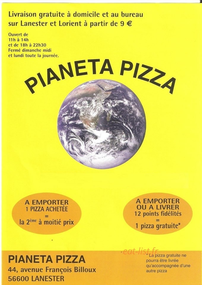Pianeta pizza — carte page 1