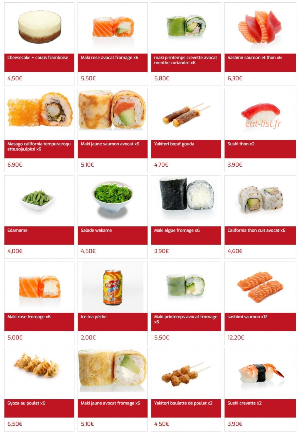 Sushi Center — carte page 4