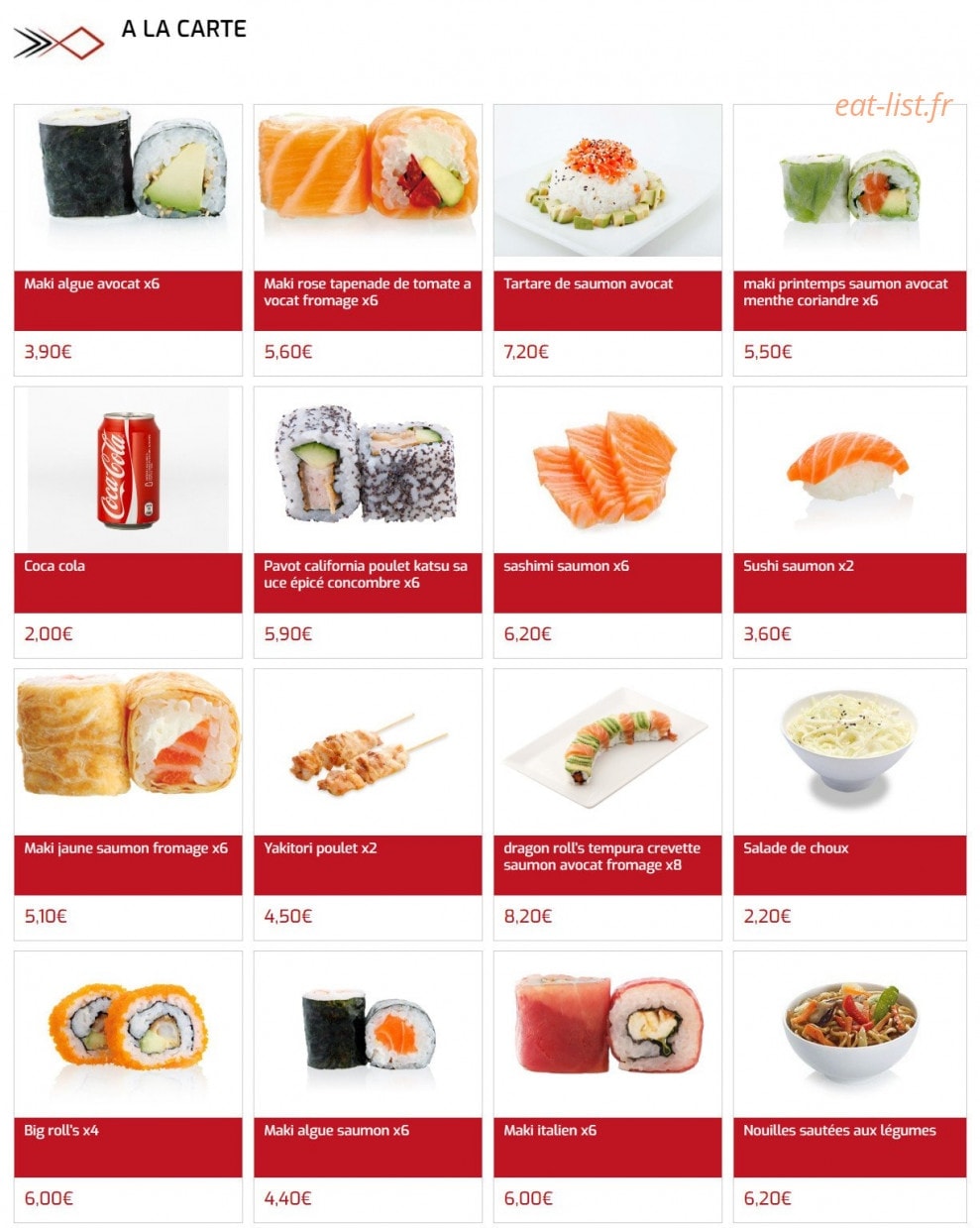Sushi Center — carte page 3
