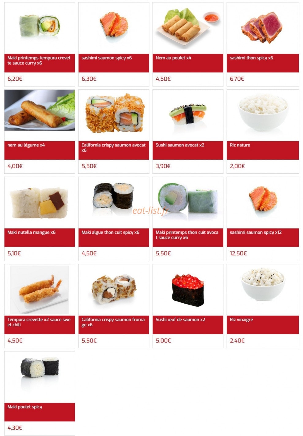 Sushi Center — carte page 6