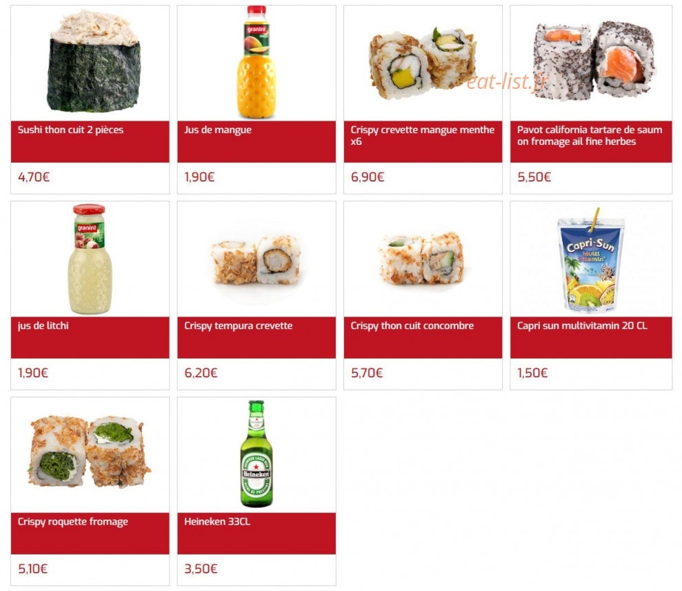 Sushi Center — carte page 8