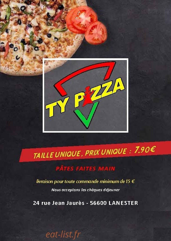 Ty pizza à Lanester, carte et menu en ligne