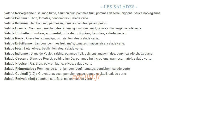 La Huche à Pain — carte page 4