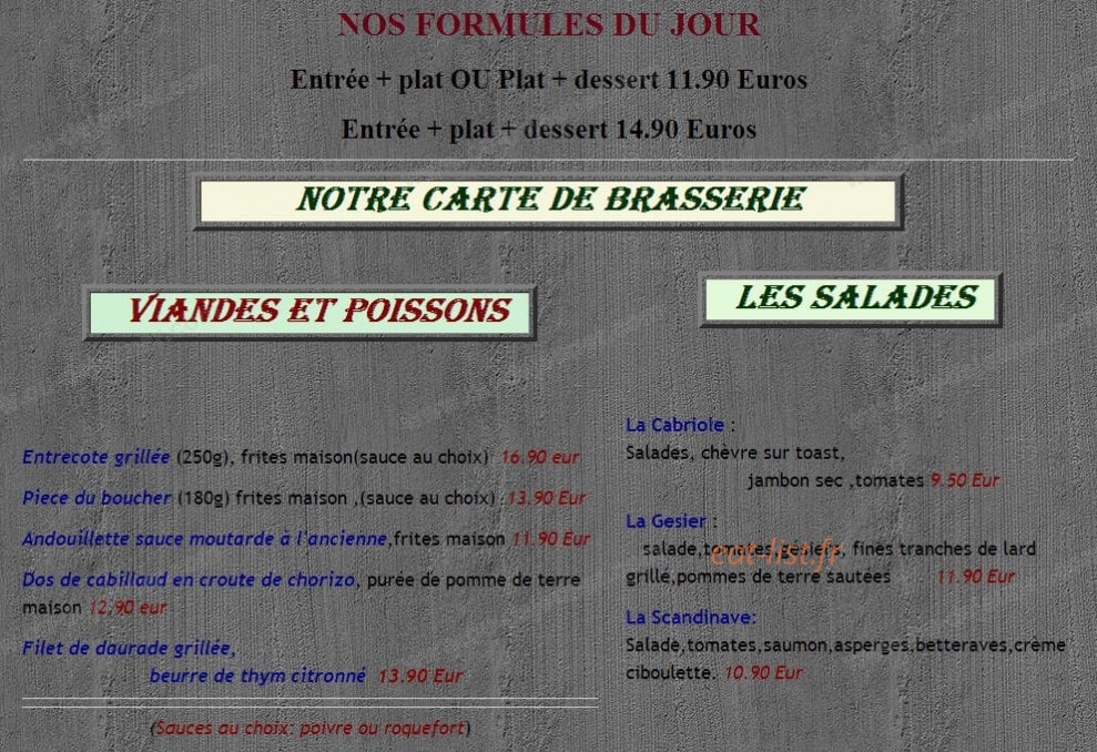 Le Quartier Gourmand — carte page 1