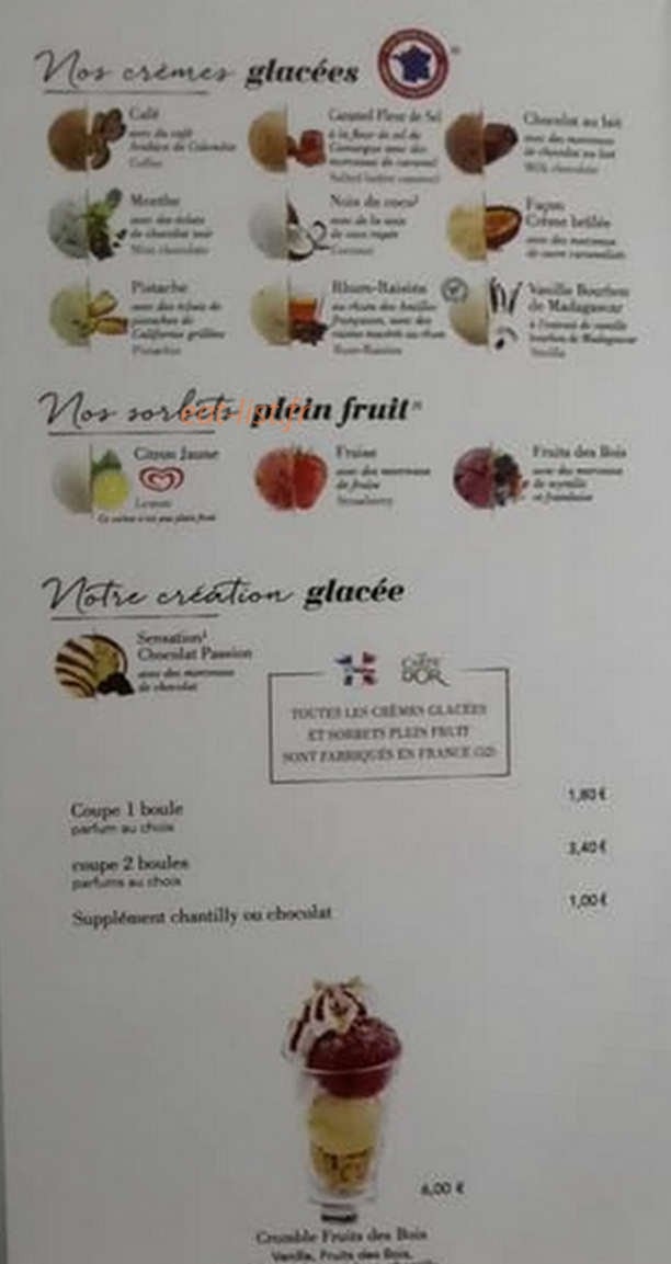 Crêperie Dé Lys — carte page 1