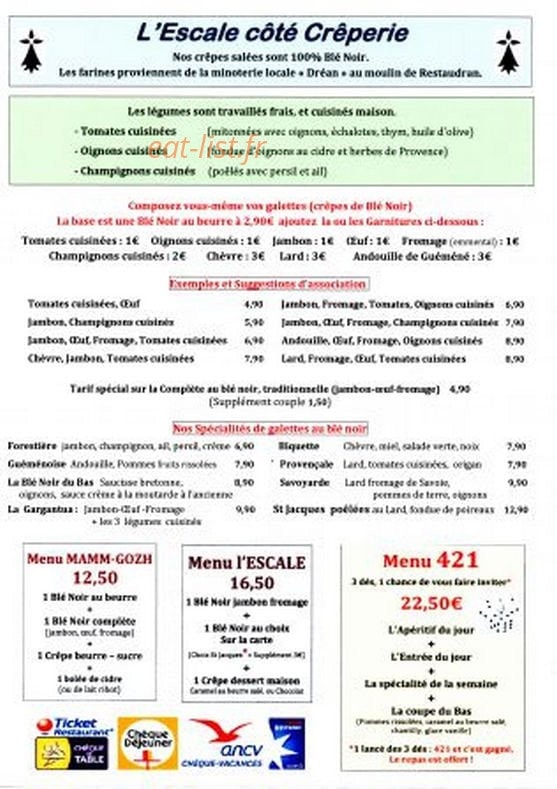 Crêperie L'Escale — carte page 2