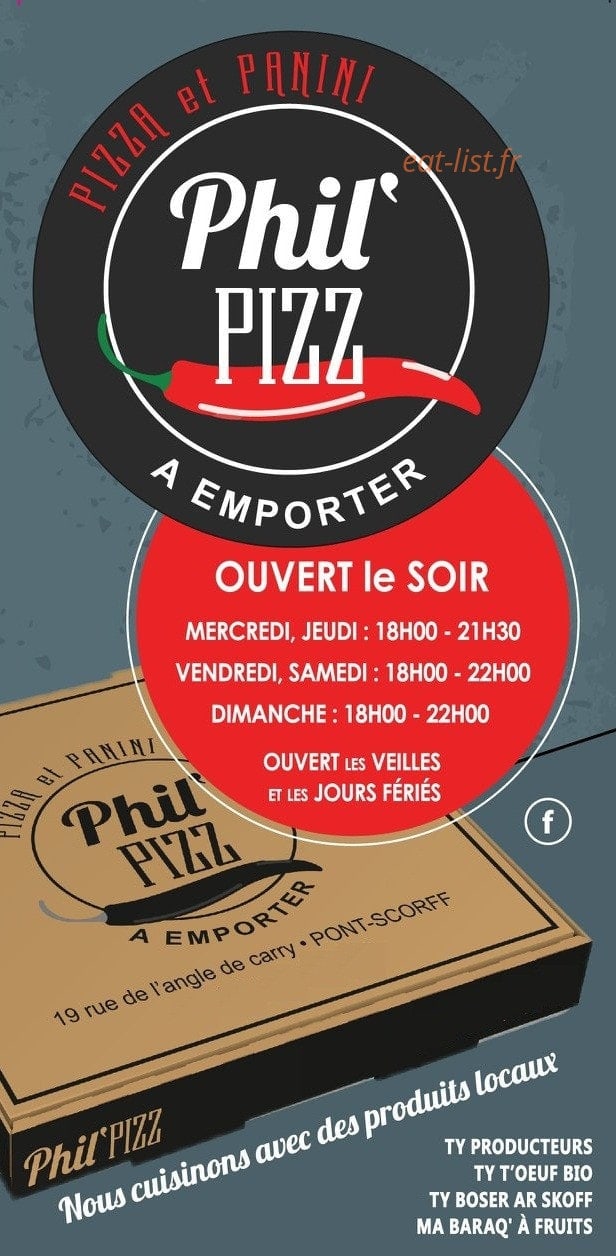 Phil' Pizz — carte page 1