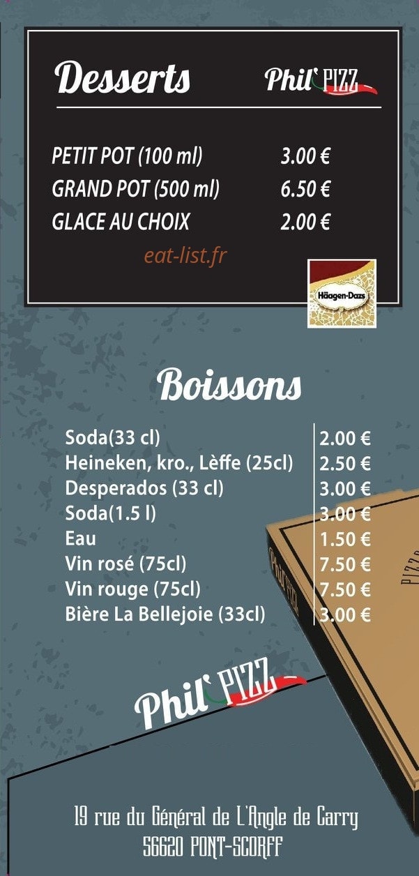 Phil' Pizz — carte page 5