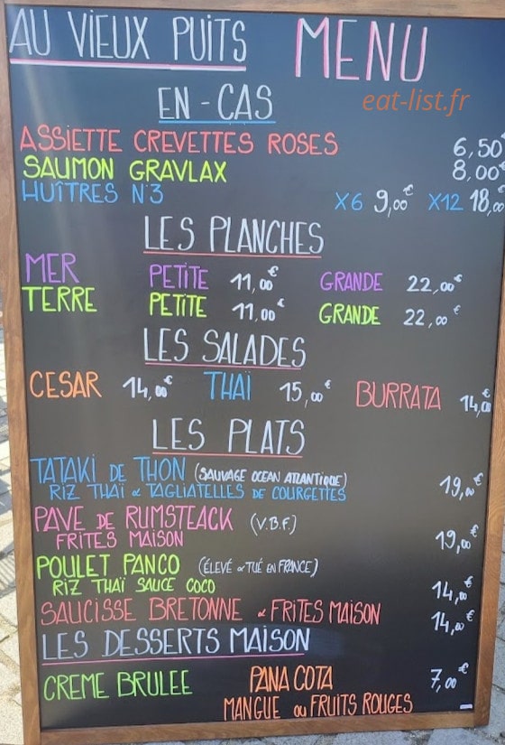 Au Vieux Puits — carte page 1