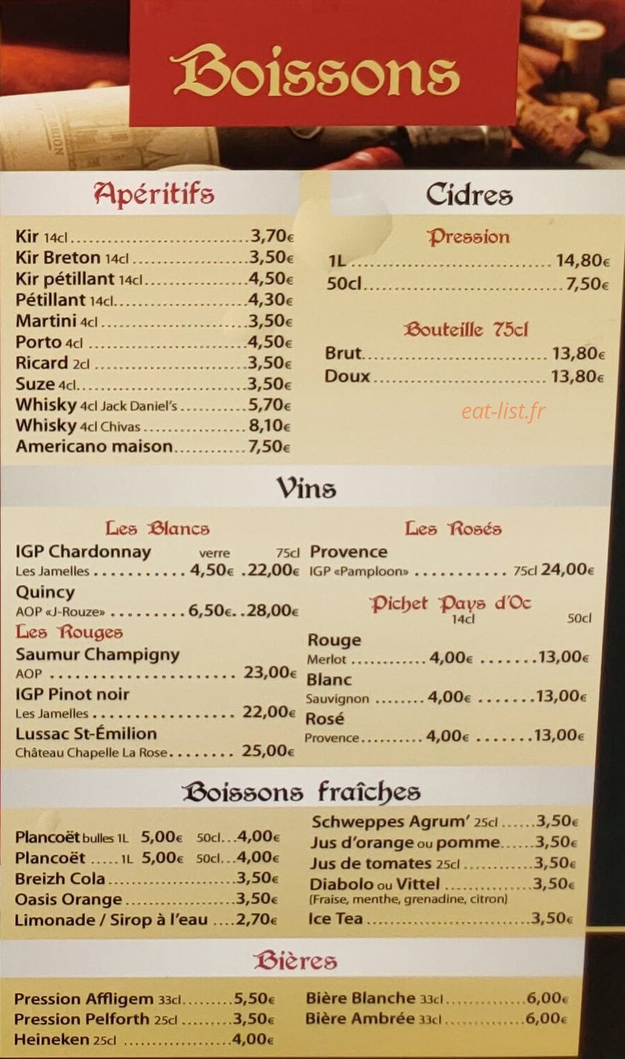 Crêperie De Brocéliande — carte page 6