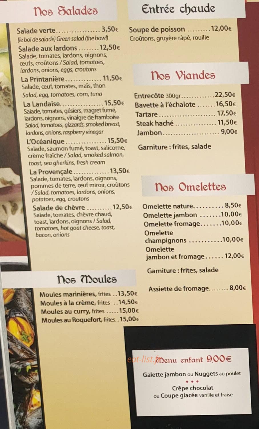 Crêperie De Brocéliande — carte page 1