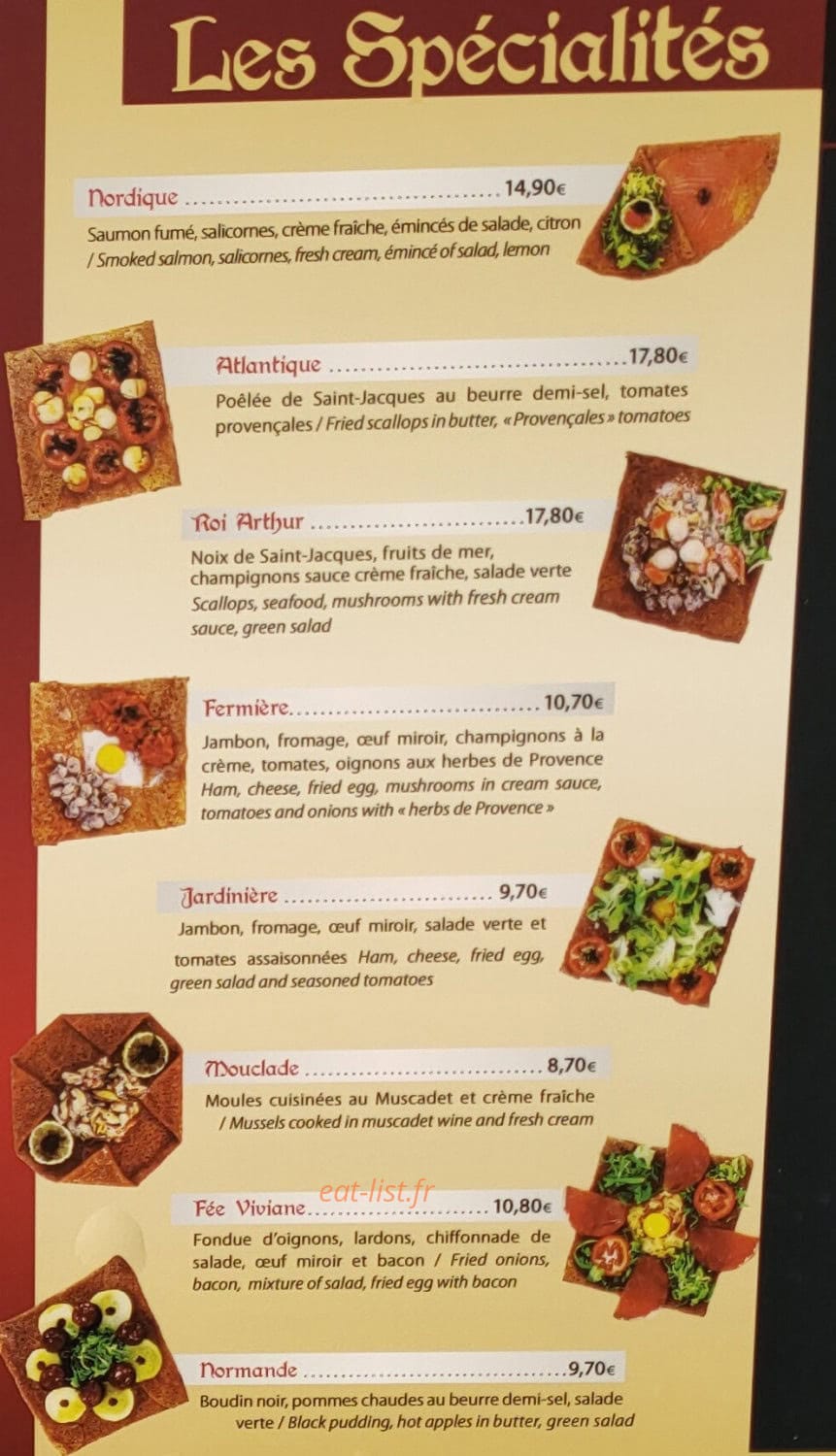 Crêperie De Brocéliande — carte page 4