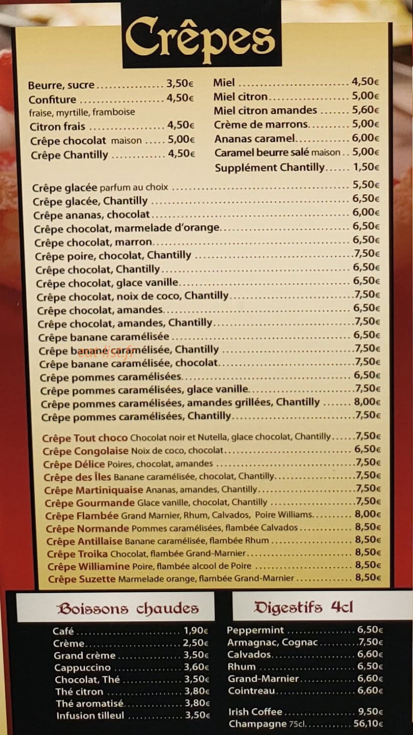 Crêperie De Brocéliande — carte page 2