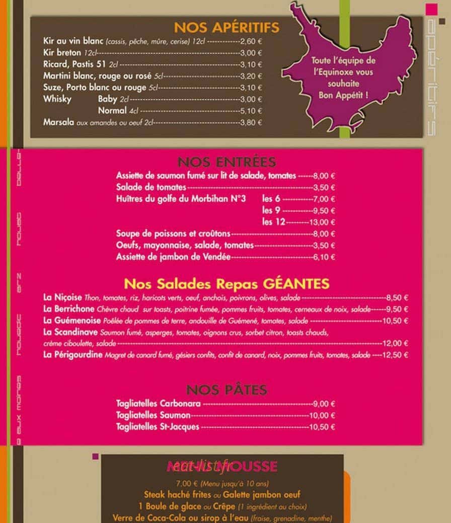 L'Equinoxe — carte page 2