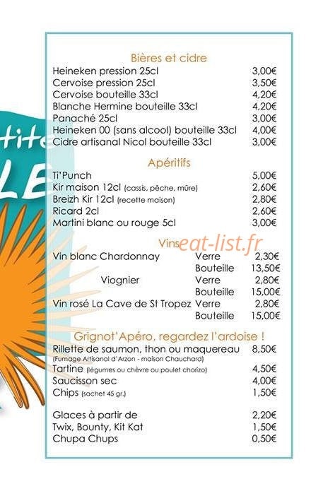 La P'tite Cale — carte page 2