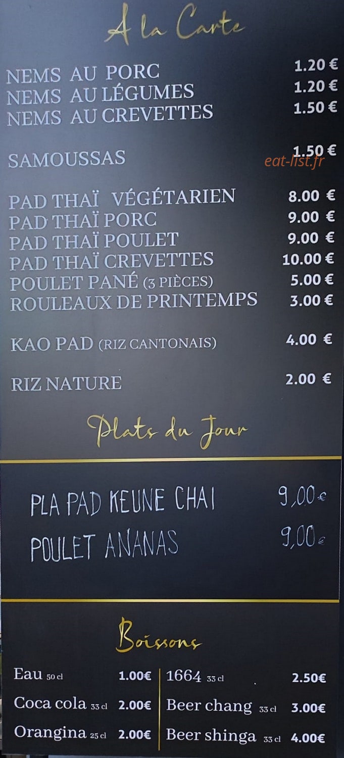 Nongki Thaï — carte page 1