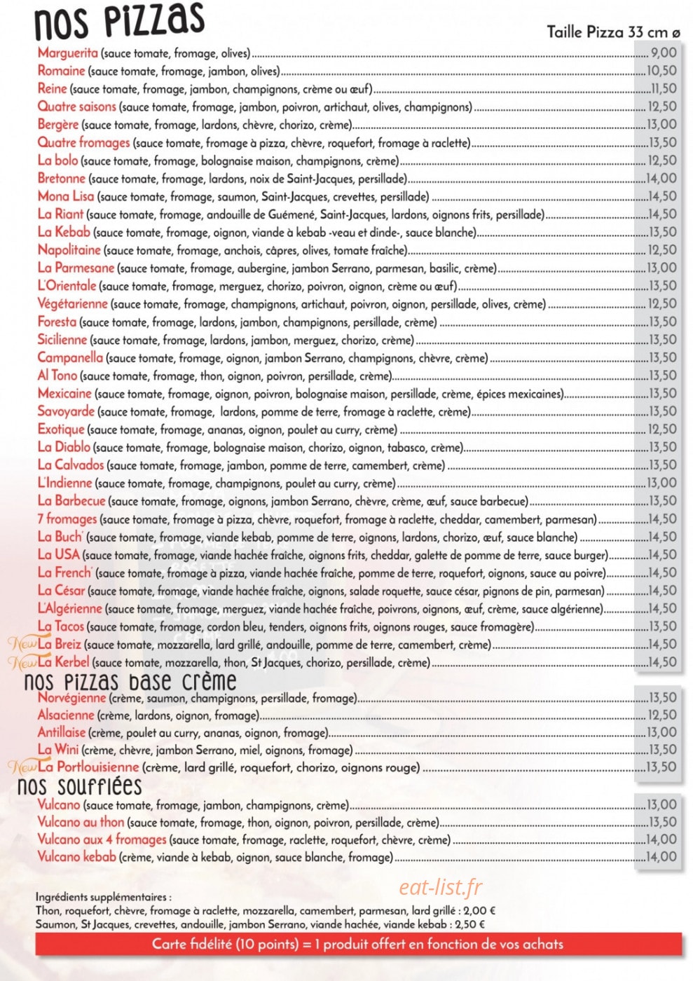 Pizza Mona-Lisa — carte page 1