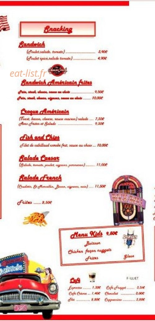 American's Snack — carte page 2