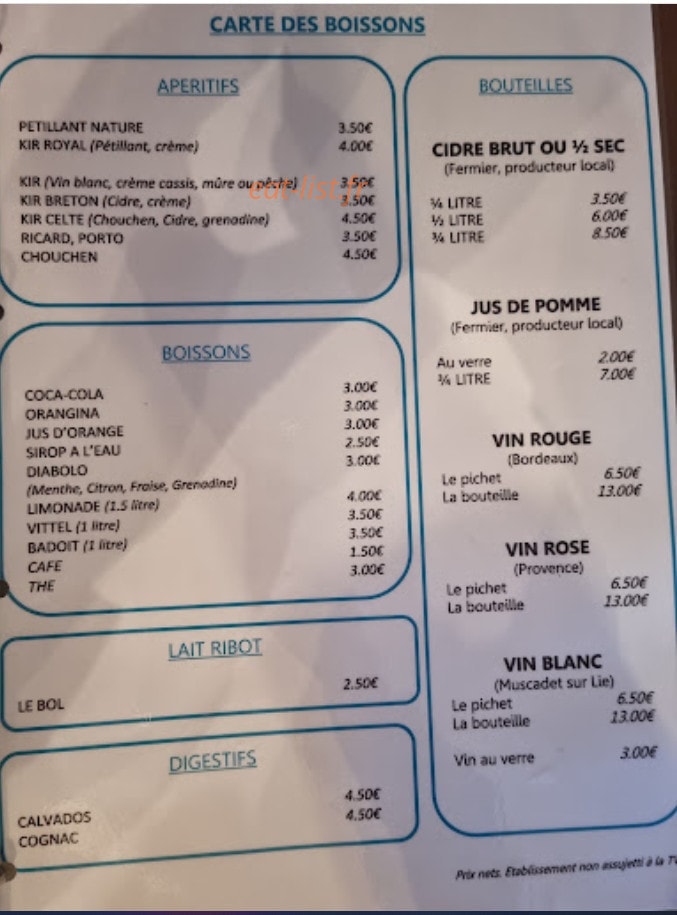 Chez Thérésa — carte page 3
