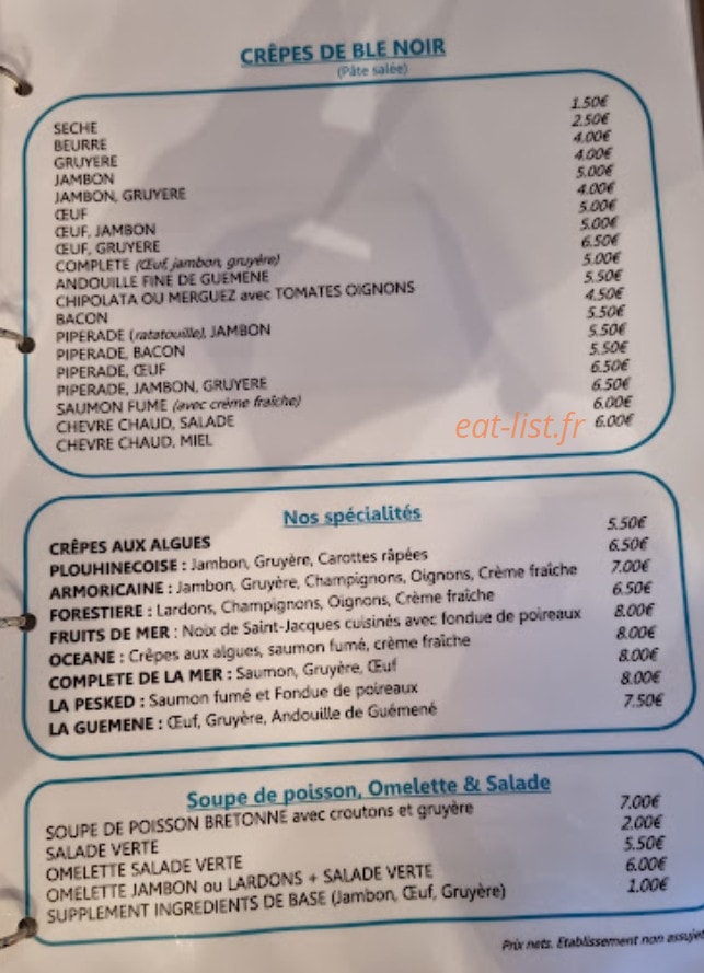 Chez Thérésa — carte page 2