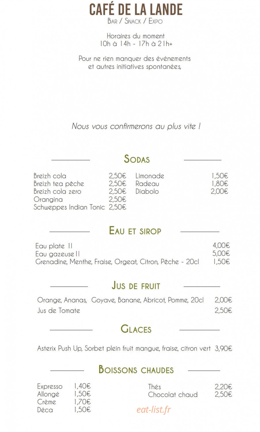 D'Boued - Café de la Lande — carte page 4