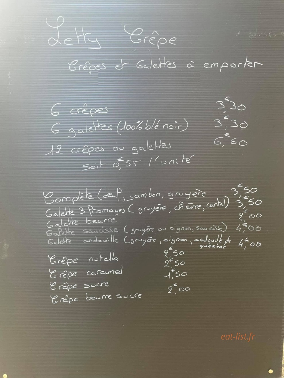 Letty Crêpe — carte page 1