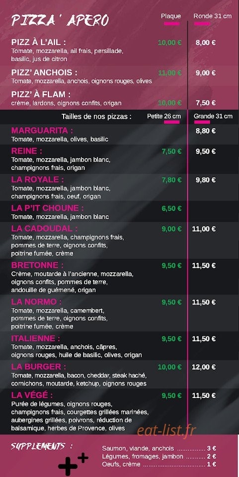 Pizza O'13 — carte page 2