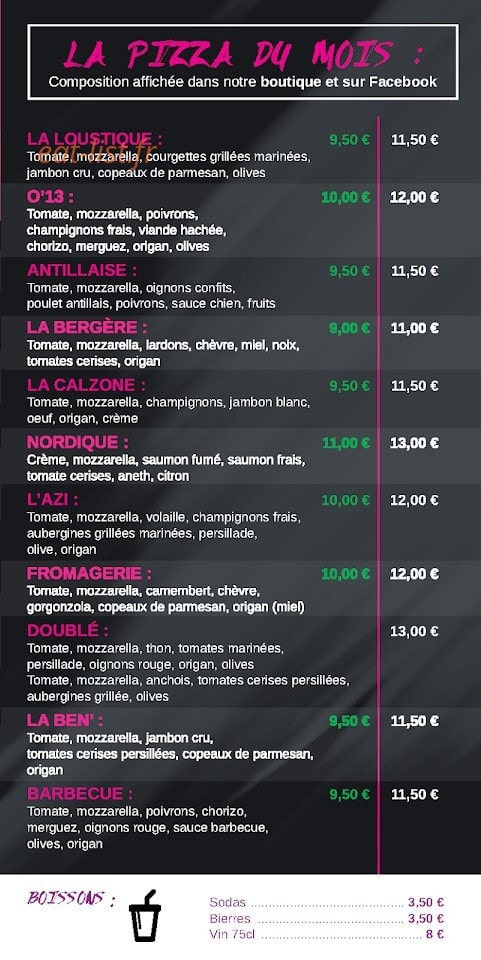 Pizza O'13 — carte page 3
