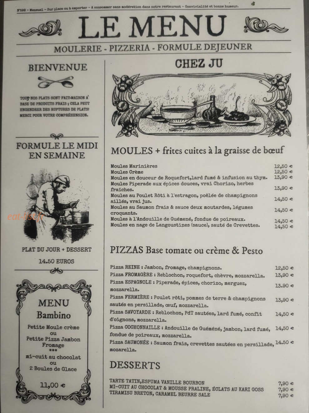 Chez Ju — carte page 1